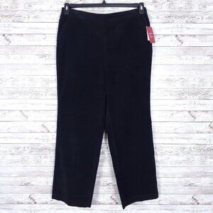 Croft & Barrow Womens Corduroy Pants Large Petite Black Pull On 985